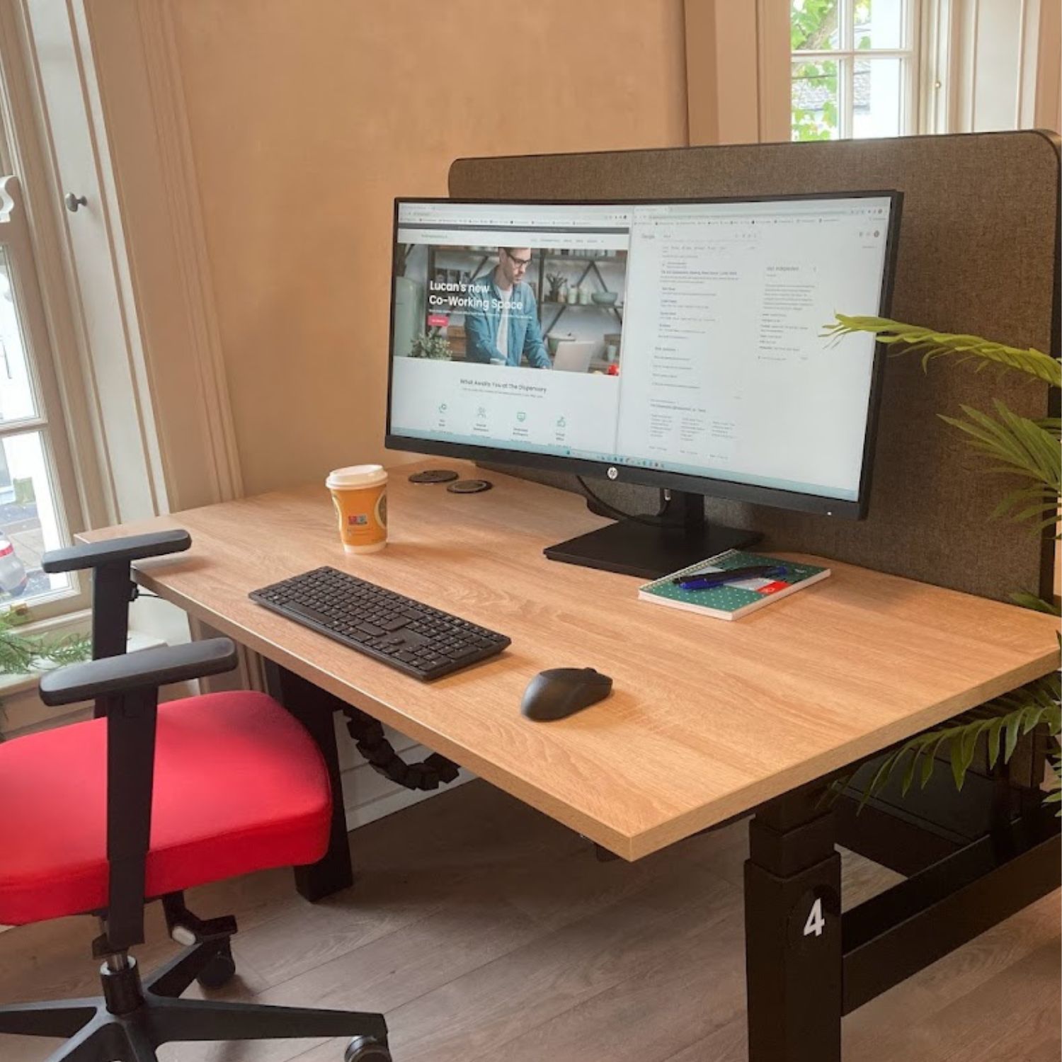 Sit-stand desks at The Dispensary co-working space in Lucan
